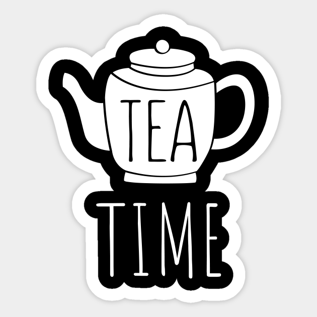 Tea Time Funny Kettle Illustration Tea Time Kettle Illustration Sticker TeePublic